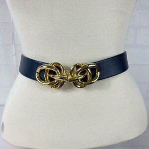 Womens waist Belt No Size 32 inch waist Blue Gold accent